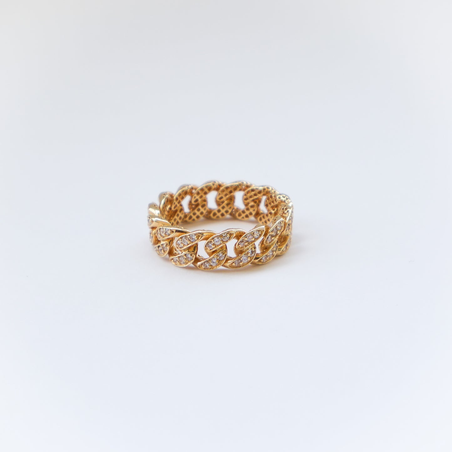 Thick Chain Pavé Ring
